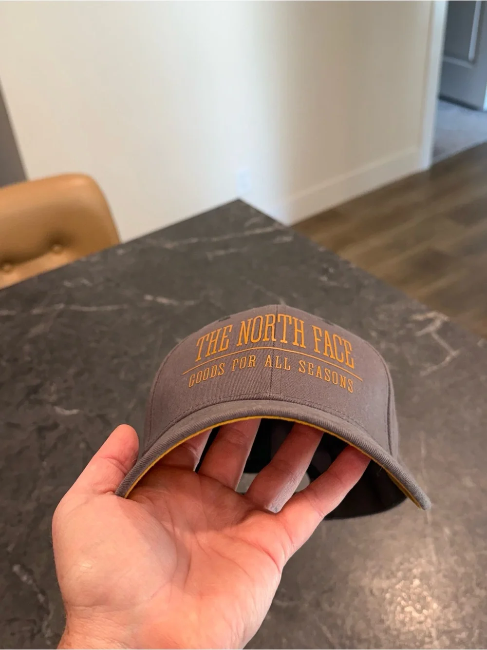 The North Face SnapBack hat gray orange men one size fits most Good All Seasons